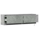 TV Wall Cabinet with LED Lights Concrete Grey 140x31x38 cm 852372