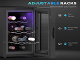Mini Table Top Wine Fridge, 8 Bottle, 17L, 8-18&degC, 26.5cm Quiet Under Counter Wine Cooler Fridge T3398P343508