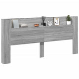 Headboard Cabinet with LED Grey Sonoma 220x16.5x103.5 cm 839278