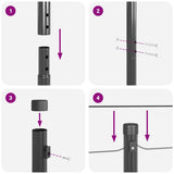 Fence Post 7 pcs Grey Steel 42004208