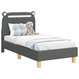 Toddler Bed Frame with Headboard Dark Grey 70 x 140 cm Fabric 42011205