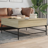 Coffee Table Sonoma Oak 95x95x45 cm Engineered Wood and Metal 3217065