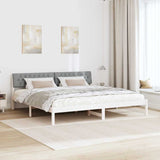 Bed frame White and light grey 200 x 200 cm Solid pine wood 3394342