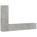 4 Piece TV Cabinet Set Concrete Grey Engineered Wood 3114313