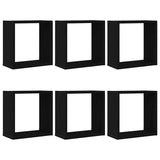 Wall Cube Shelves 6 pcs Black Oak 30x15x30 cm Engineered Wood 862057