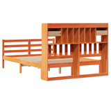 Bookcase Bed without Mattress Wax Brown 160x200cm Solid Wood Pine 3321958