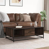 Coffee Table Brown Oak 100x57x35 cm Engineered Wood and Metal 848763