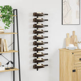 Wall-mounted Wine Rack for 10 Bottles Black Metal 289566