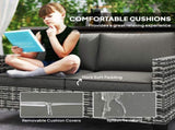 Two-Seater Rattan Outdoor Sofa - Light Grey T3398P317833