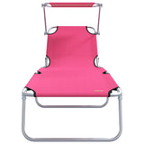 Sun Lounger Folding 2 pcs Pink 58 x 188 x 77cm Polyester 42003066