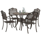 Garden Dining Set 5 pcs Bronze Aluminium 3334700