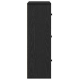 Bookcase Black Oak 60x24x76.5 cm Engineered Wood 860383