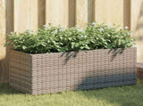 Garden Planter with 2 Pots Grey 72x30x32 cm Poly Rattan 366424