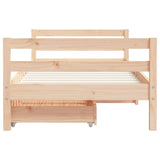 Kids Bed Frame with Drawers 80x160 cm Solid Wood Pine 834444