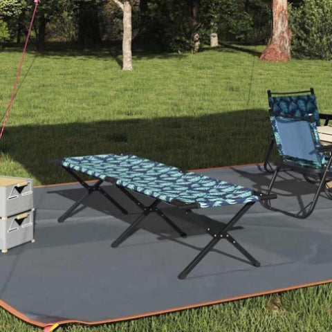 Folding Camping Bed Folding Manual Leaf pattern Oxford fabric 42003179