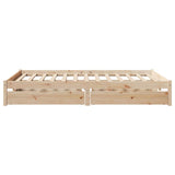 Bed Frame without Mattress 135x190 cm Double Solid Wood Pine 3301426