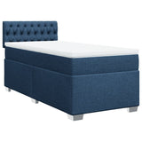 Box Spring Bed with Mattress Blue 100x200 cm Fabric 3285812