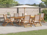 7 Piece Garden Dining Set Solid Wood Acacia and Textilene 3279276