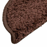 Stair Mats 15 pcs 56x17x3 cm Brown Half Round 133895