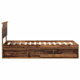 Bed Frame with Headboard Old Wood 75 x 190 cm Solid Pine Wood 3410670