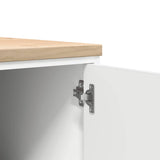 Garage Storage Cabinet White 30x51x85 cm Solid Wood Pine 860553