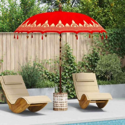 Balinese Parasol Red 210-220 cm Cotton, solid wood 3356899