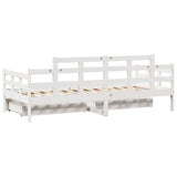 Daybed with Drawers without Mattress White 80x200 cm Solid Wood 3302123