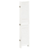 Room Divider 5 Panels White Solid Wood Paulownia 358838