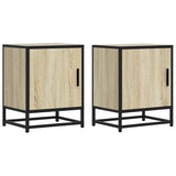 ZNTS Bedside Cabinets 2 pcs Sonoma Oak 40x31x50 cm Engineered Wood and Metal 848712