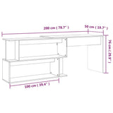 Corner Desk Grey Sonoma 200x50x76 cm Engineered Wood 815424