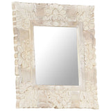 Mirror White 50x50 cm Solid Mango Wood 321632