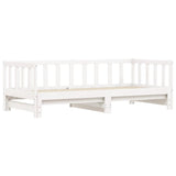 ZNTS Day Bed with Trundle without Mattress White 80x200 cm Solid Wood 836160