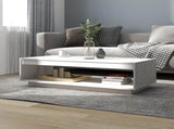 Coffee Table White 110x50x33.5 cm Solid Pinewood 808509