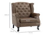 Wingback Accent Chair Tufted Chesterfield-style Armchair with Nail Head Trim for Living Room Bedroom T3398P423874