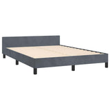 Bed Frame without Mattress Dark Grey Full Velvet 347604