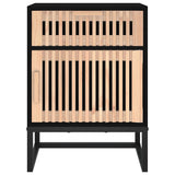 Bedside Cabinets 2 pcs Black 40x30x55.5 cm Engineered Wood&Iron 352094
