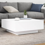 ZNTS Coffee Table with LED Lights White 80x80x31 cm 836588