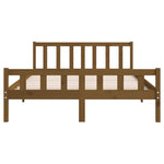 Bed Frame without Mattress Honey Brown Solid Wood King Size 810687