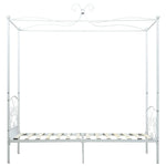 ZNTS 284468 Canopy Bed Frame without Mattress White Metal 90x200 cm