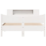 ZNTS Bed Frame without Mattress White 140x200 cm Solid Wood Pine 3323300