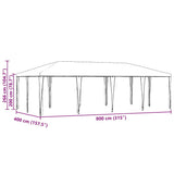 Party Tent White 800 x 400 x 266 cm Polyethylene and Steel 42003437