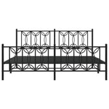Metal Bed Frame without Mattress with Footboard Black 180x200cm 376150