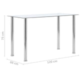 Dining Table Transparent 120x60x75 cm Tempered Glass 281850