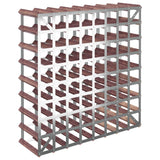 ZNTS Wine Rack for 72 Bottles Brown Solid Wood Pine 340894