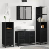 Bathroom Furniture Set 4 pcs Black Oak Engineered Wood 3402568