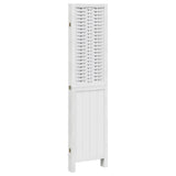 Room Divider 4 Panels White Solid Wood Paulownia 358721