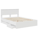 Bed Frame with Drawer White 140 x 200 cm Engineer Wood 3410700