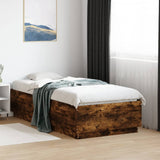 Bed Frame without Mattress Smoked Oak 90x190 cm Single 3209755