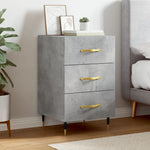 ZNTS Bedside Cabinet Concrete Grey 40x40x66 cm Engineered Wood 827640