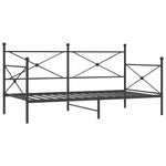 Day Bed without Mattress Black 100x190 cm Steel 4104669